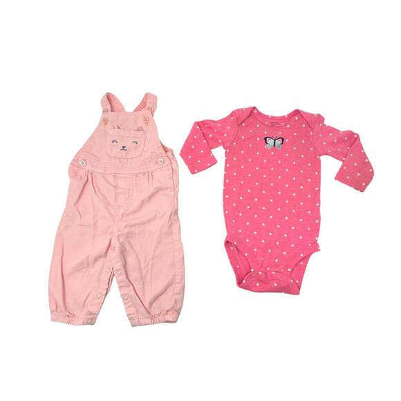 Baby Girls Bibbed Overalls, Body Suit, 2 Jumpers - Size 6 Month - Picture 3 of 12